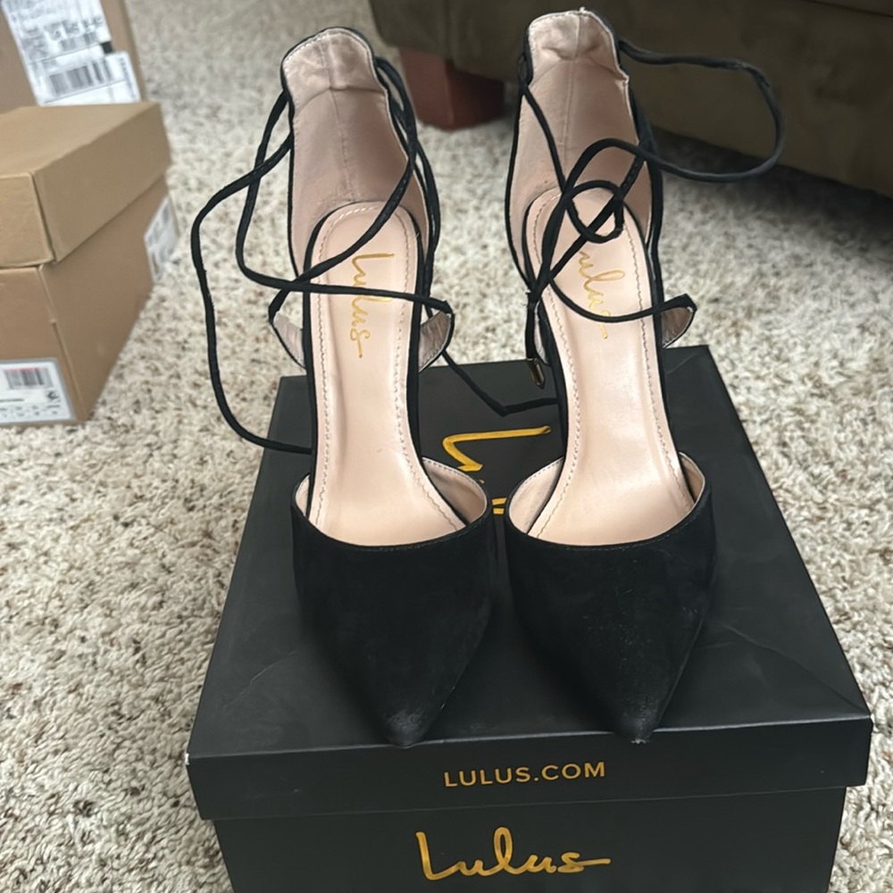Black pointed heels